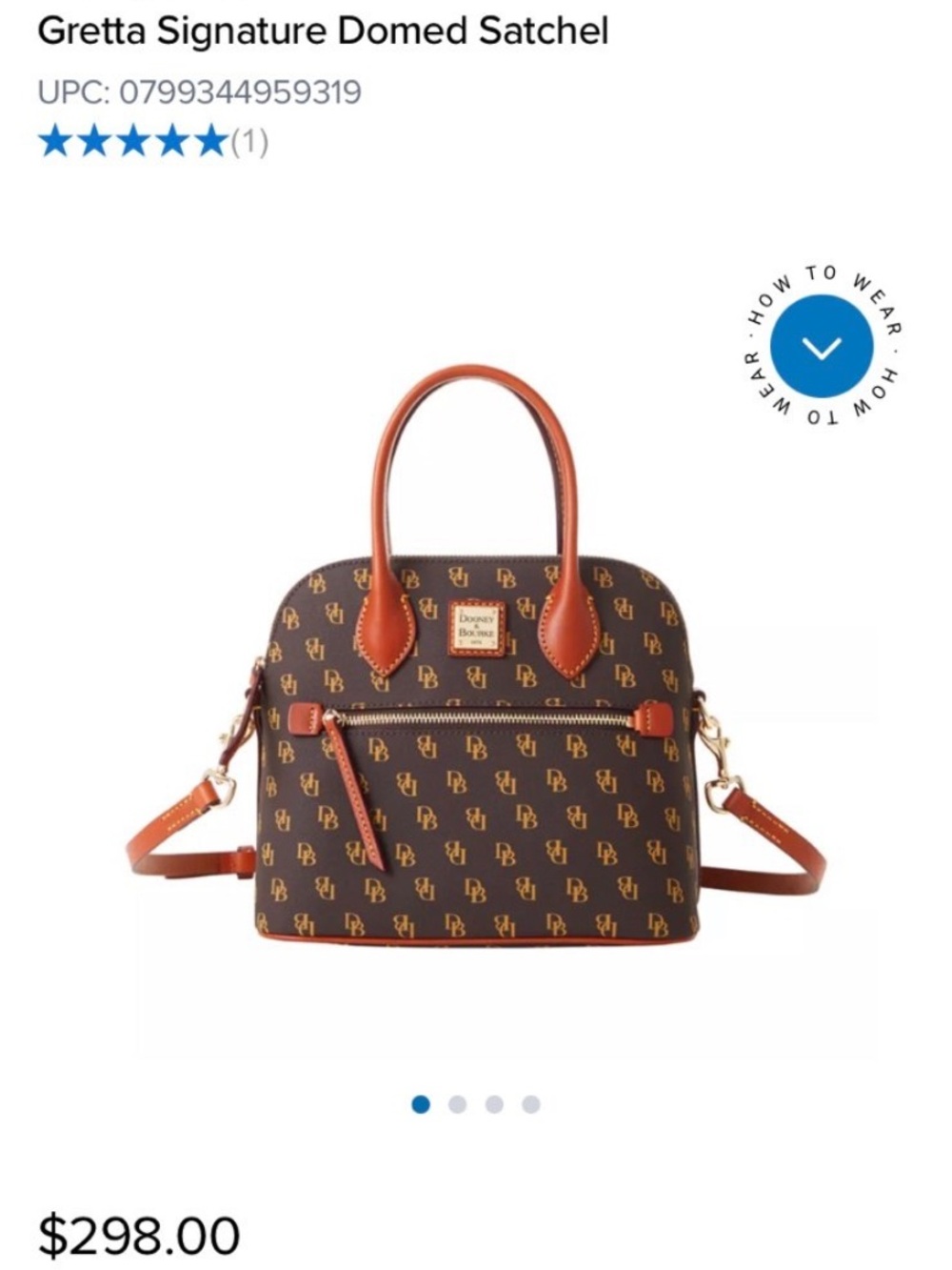NWT Gretta Signature Domed Satchel-BROWN T’MO